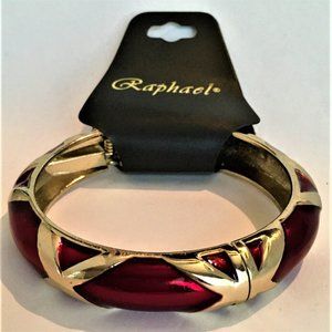 NEW RAPHAEL METALLIC Red And Gold XXX CLAMPER Bangle Bracelet NICE QUALITY